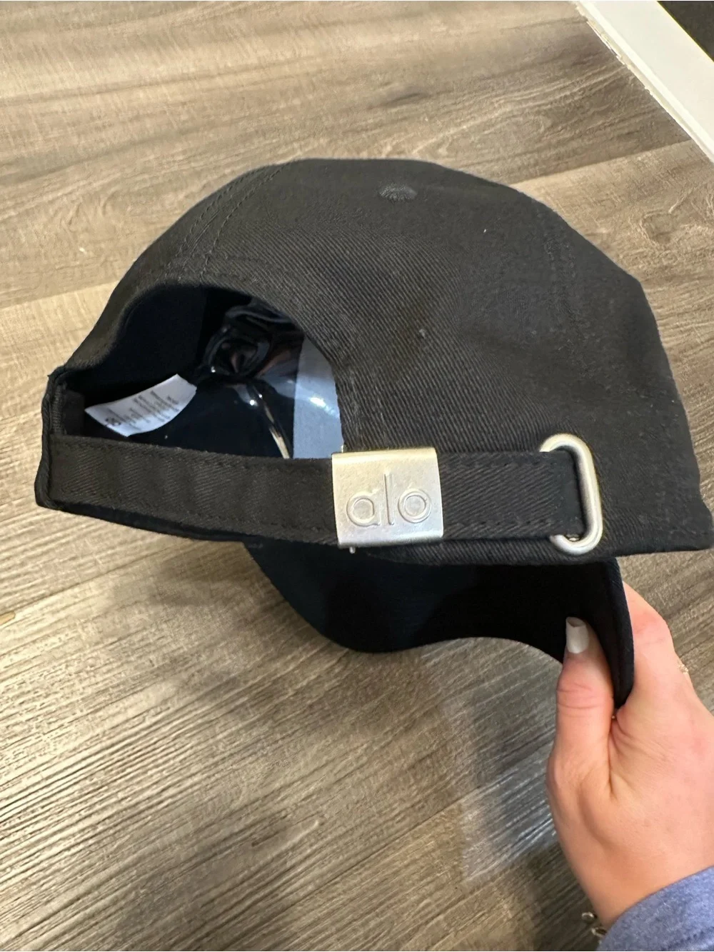 NWOT! Alo Yoga black baseball cap with white logo